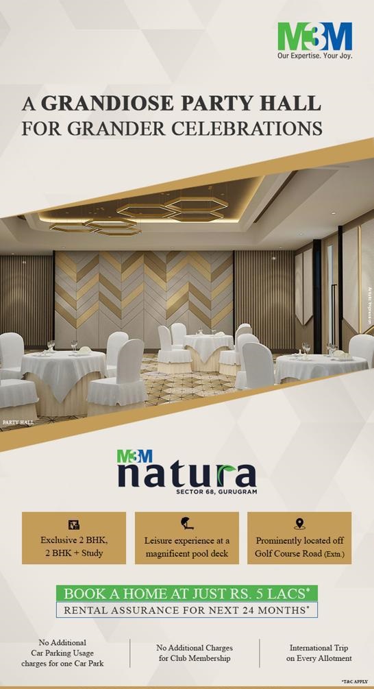 Get rental assurance for next 24 months at M3M Natura in Gurgaon